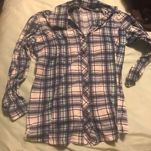 Blue green plada shirt